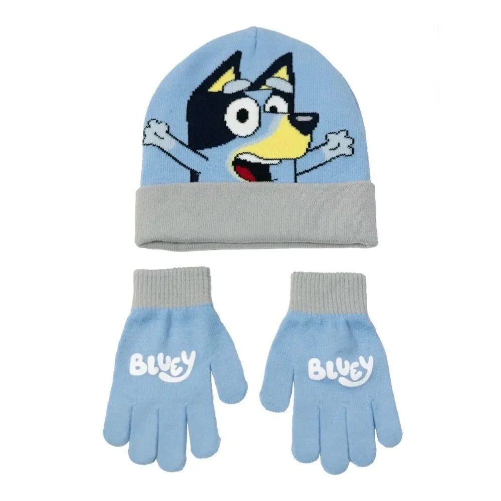 Bluey Beanie Hat & Glove Set Reversible